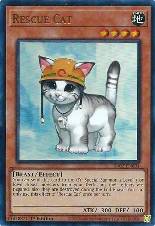Rescue Cat (UR) RA02-EN001 card from 25th Anniversary Rarity Collection II