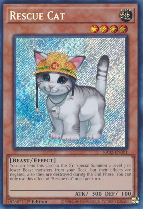 Rescue Cat (Secret Rare) RA02-EN001 card from 25th Anniversary Rarity Collection II