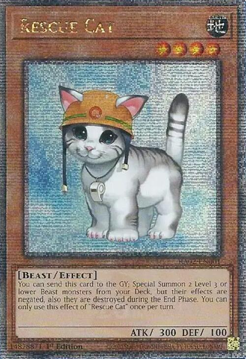 Rescue Cat (Quarter Century Secret Rare) RA02-EN001 card from 25th Anniversary Rarity Collection II