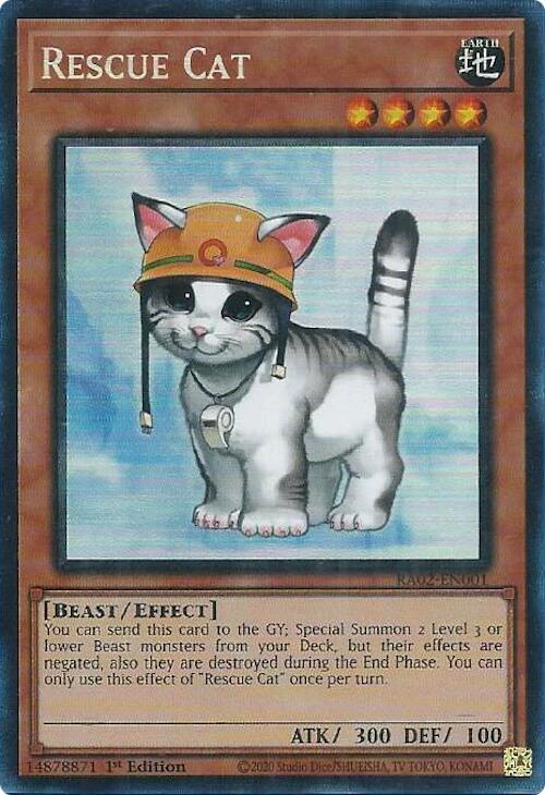 Rescue Cat (PCR) RA02-EN001 card from 25th Anniversary Rarity Collection II