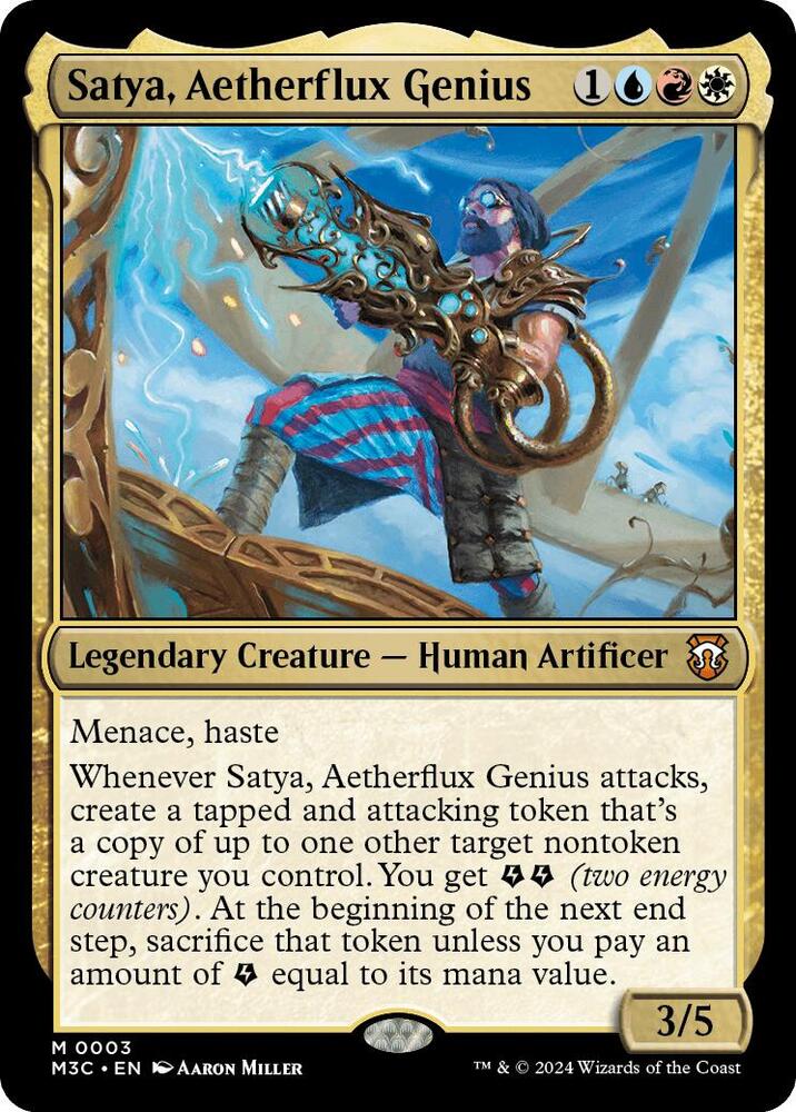 Satya, Aetherflux Genius 3 card from Commander: Modern Horizons 3