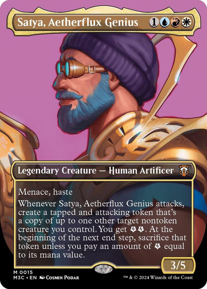 Satya, Aetherflux Genius (Borderless) 15 card from Commander: Modern Horizons 3