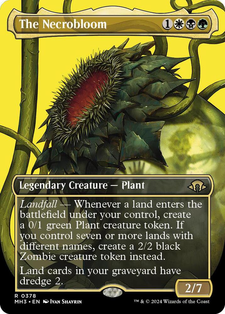 The Necrobloom (Borderless) 378 card from Modern Horizons 3
