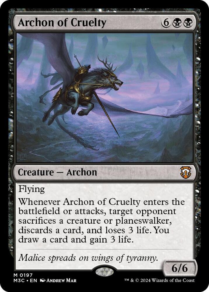 Archon of Cruelty (Ripple Foil) 197 card from Commander: Modern Horizons 3