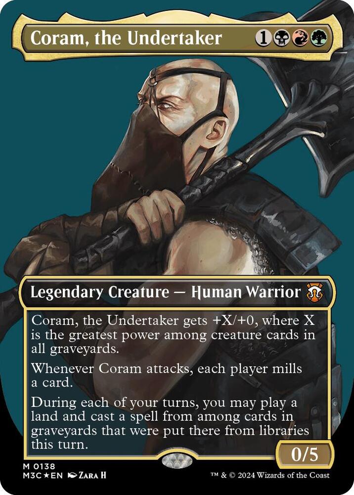 Coram, the Undertaker (Borderless) (Ripple Foil) 138 card from Commander: Modern Horizons 3