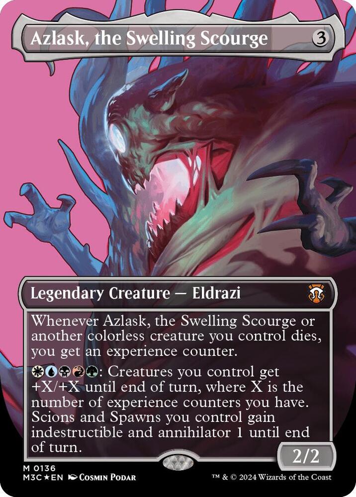 Azlask, the Swelling Scourge (Borderless) (Ripple Foil) 136 card from Commander: Modern Horizons 3