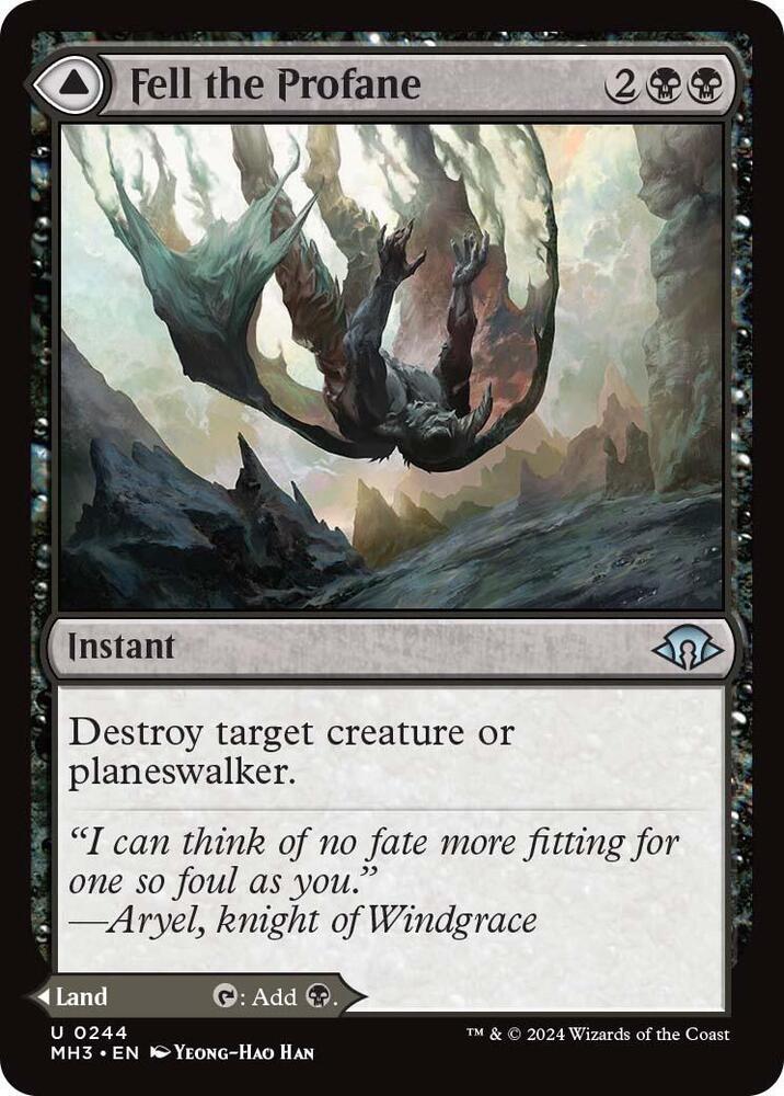 Fell the Profane 244 card from Modern Horizons 3