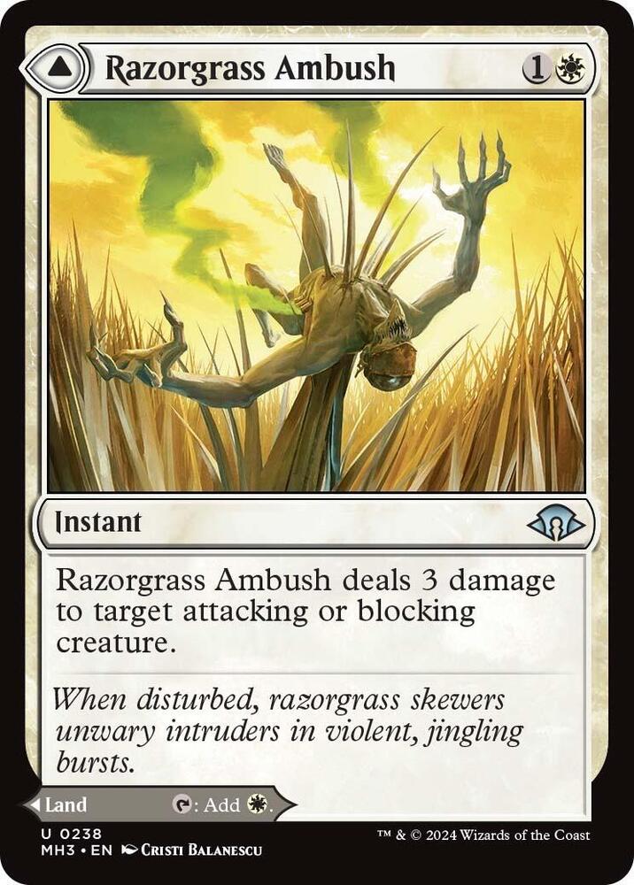 Razorgrass Ambush 238 card from Modern Horizons 3