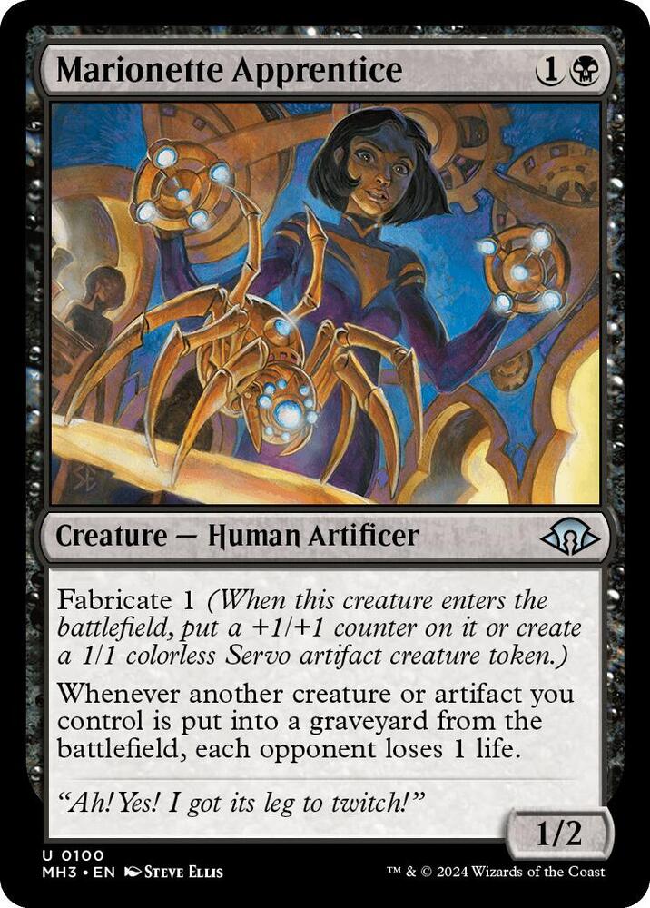 Marionette Apprentice 100 card from Modern Horizons 3