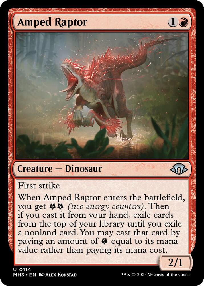 Amped Raptor 114 card from Modern Horizons 3