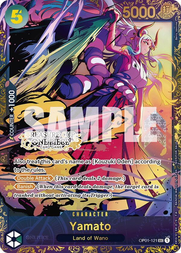 Yamato (Treasure Cup) OP01-121 card from One Piece Promotion Cards