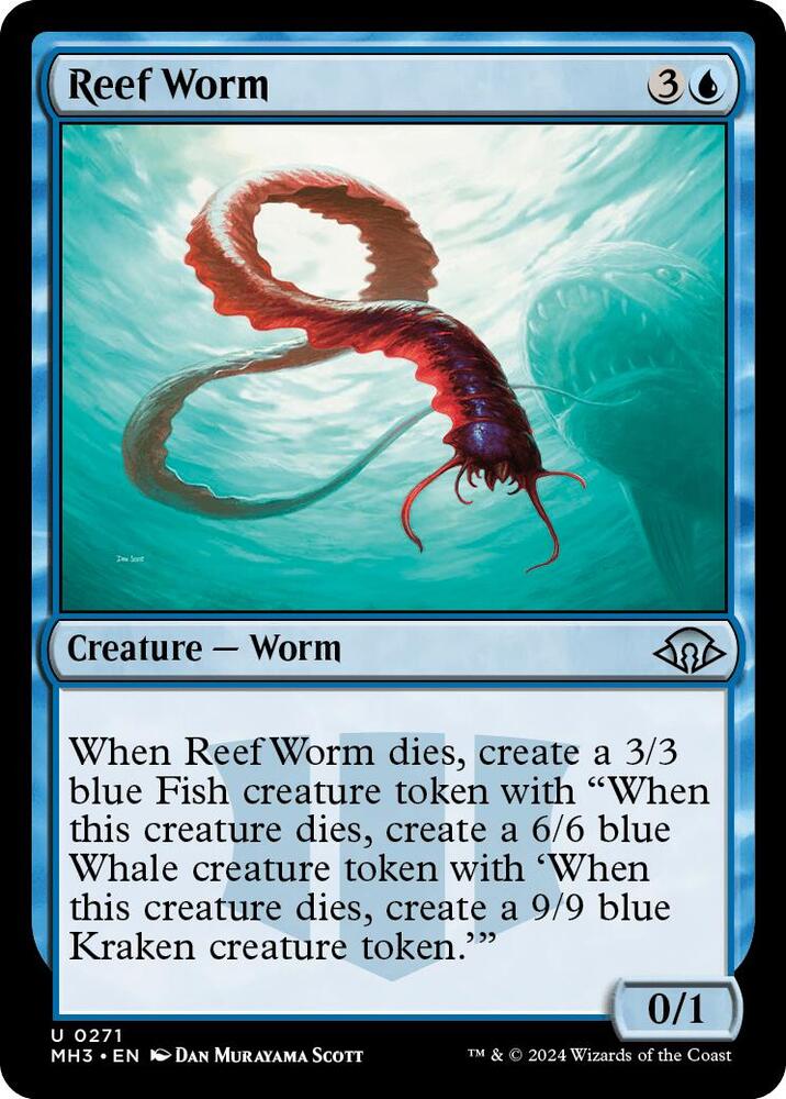 Reef Worm 271 card from Modern Horizons 3