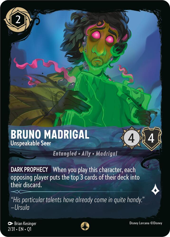 Bruno Madrigal - Unspeakable Seer 2/31 card from Illumineer's Quest: Deep Trouble