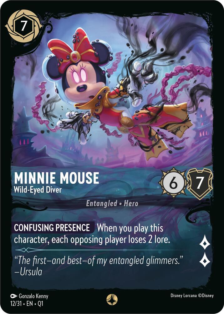 Minnie Mouse - Wild-Eyed Diver 12/31 card from Illumineer's Quest: Deep Trouble