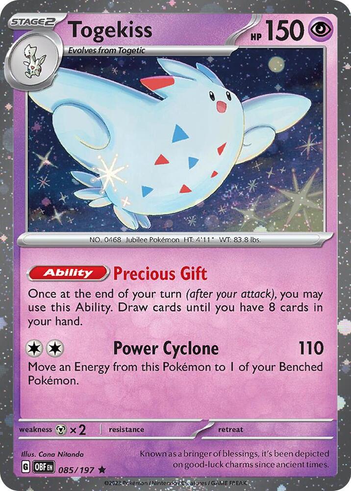 Togekiss (Cosmos Holo) 085/197 card from Blister Exclusives
