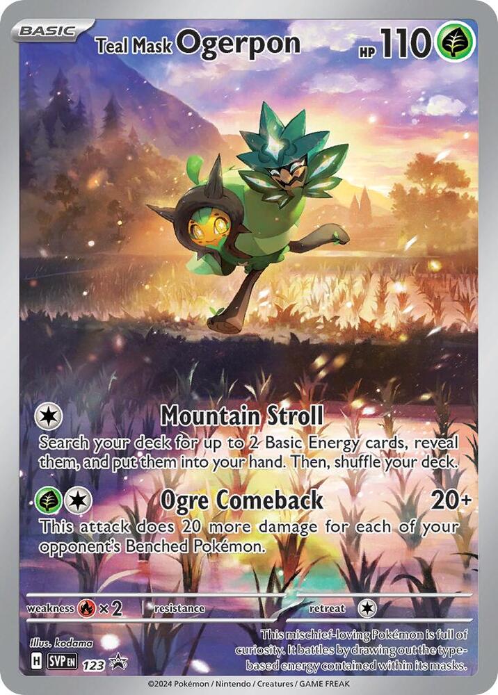 Teal Mask Ogerpon 123 card from SV: Scarlet & Violet Promo Cards