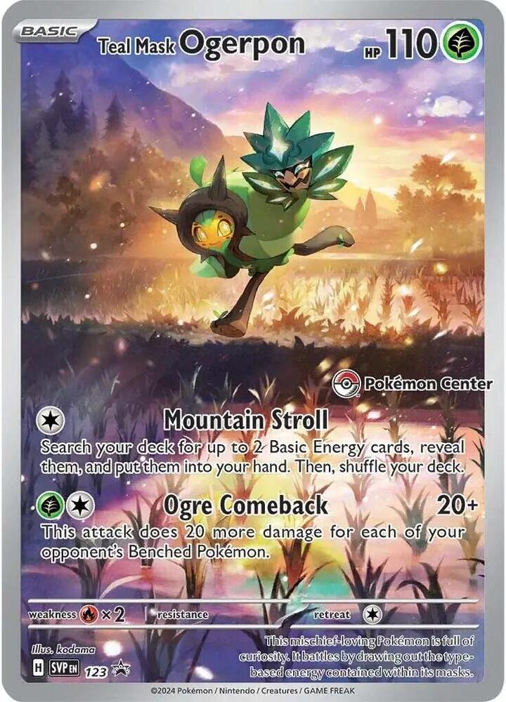 Teal Mask Ogerpon (Pokemon Center Exclusive) 123 card from SV: Scarlet & Violet Promo Cards
