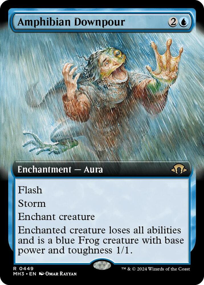 Amphibian Downpour (Extended Art) 449 card from Modern Horizons 3