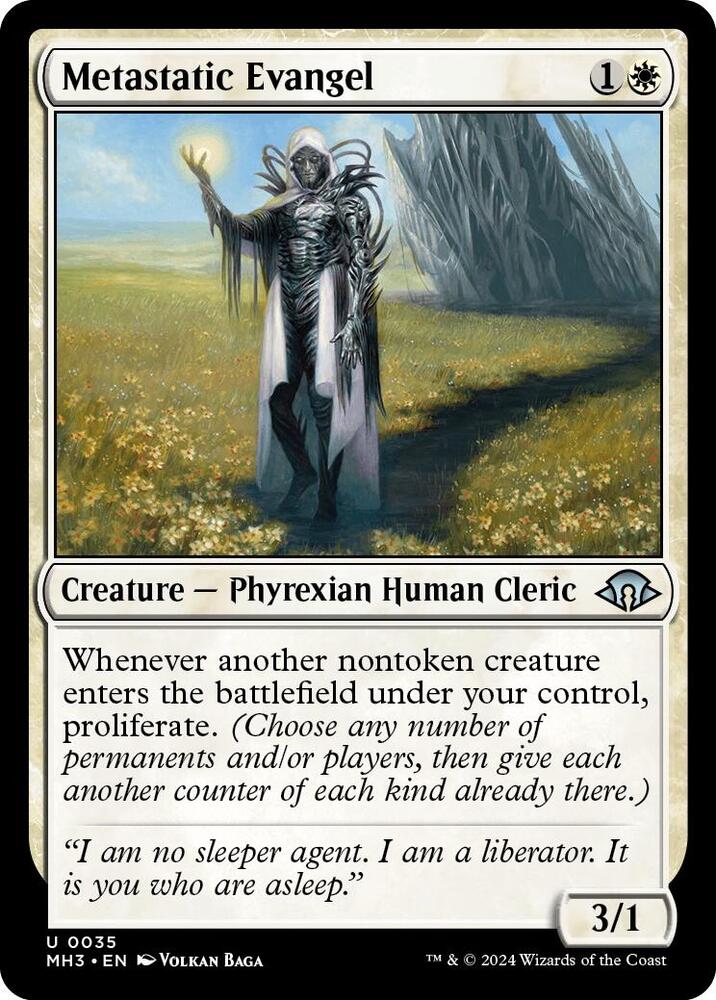 Metastatic Evangel 35 card from Modern Horizons 3