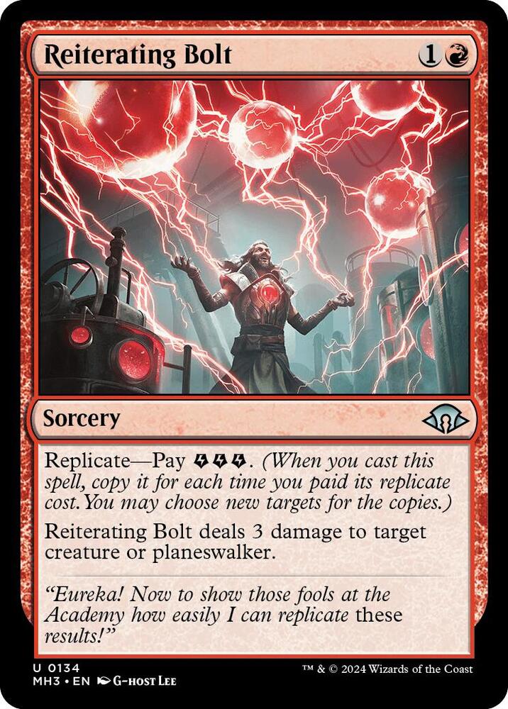 Reiterating Bolt 134 card from Modern Horizons 3