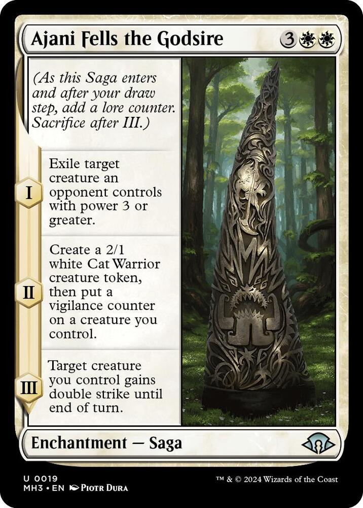 Ajani Fells the Godsire 19 card from Modern Horizons 3