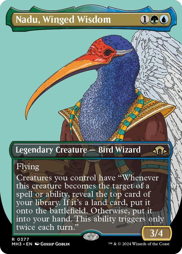Nadu, Winged Wisdom (Borderless) 377 card from Modern Horizons 3