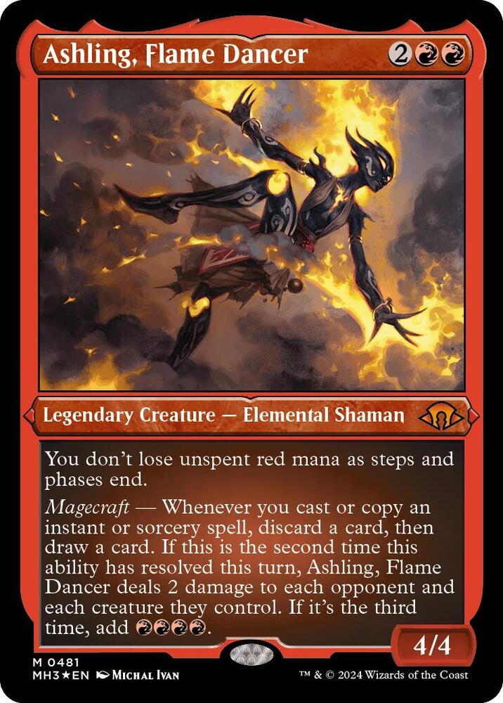 Ashling, Flame Dancer (Foil Etched) 481 card from Modern Horizons 3