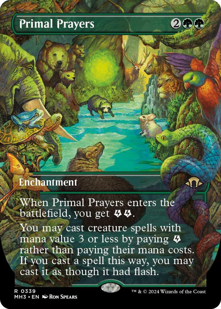 Primal Prayers (Borderless) 339 card from Modern Horizons 3