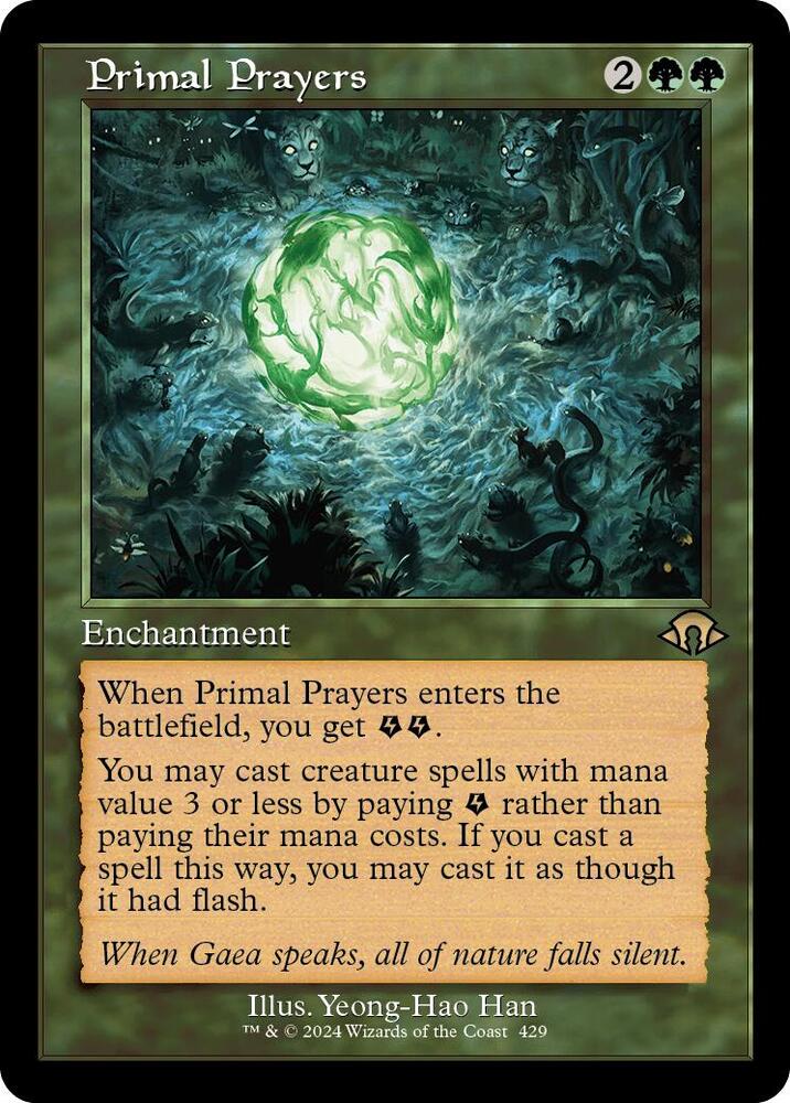 Primal Prayers (Retro Frame) 429 card from Modern Horizons 3