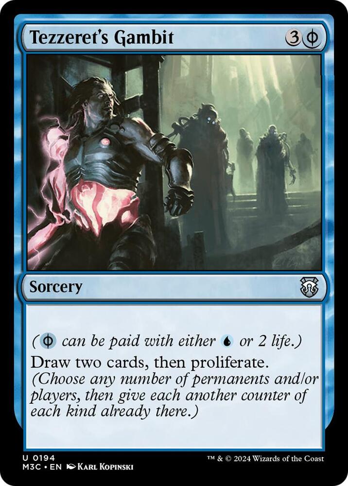 Tezzeret's Gambit 194 card from Commander: Modern Horizons 3
