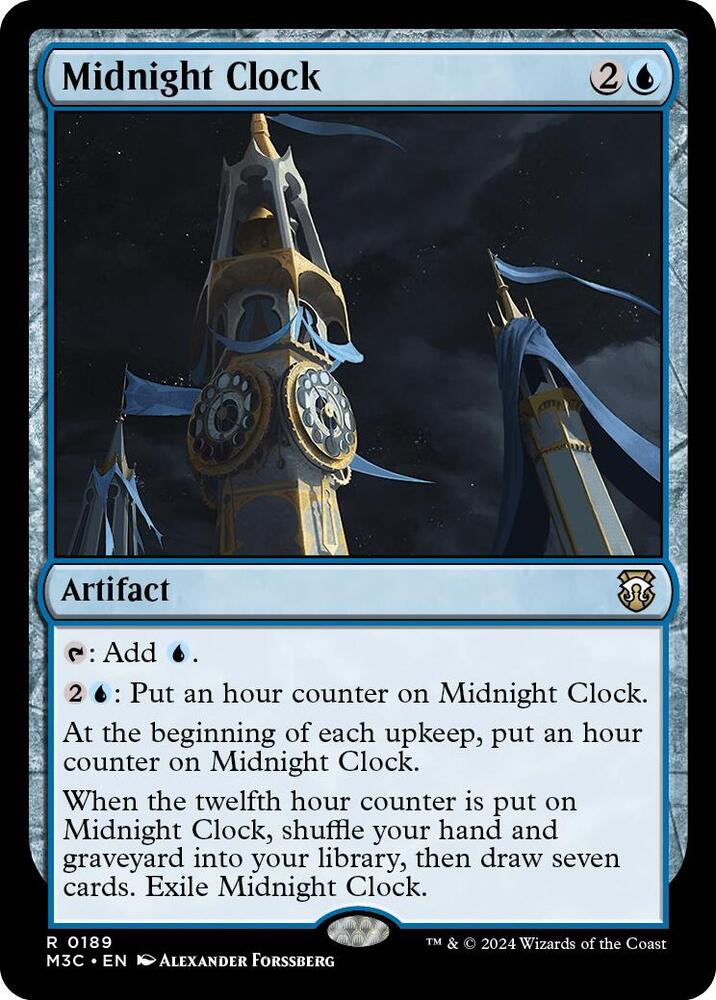 Midnight Clock (Ripple Foil) 189 card from Commander: Modern Horizons 3