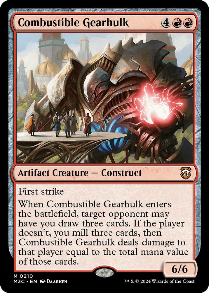 Combustible Gearhulk (Ripple Foil) 210 card from Commander: Modern Horizons 3