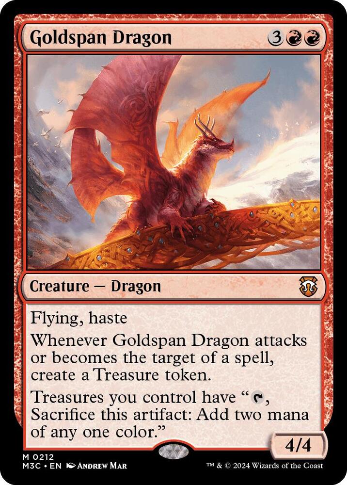 Goldspan Dragon (Ripple Foil) 212 card from Commander: Modern Horizons 3