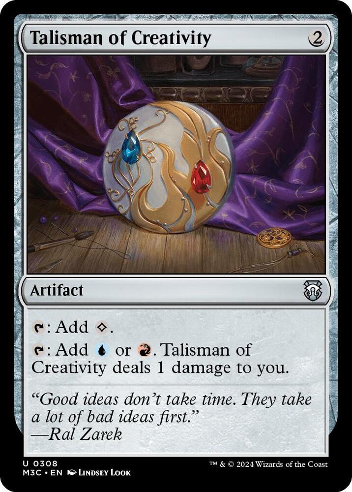 Talisman of Creativity (Ripple Foil) 308 card from Commander: Modern Horizons 3