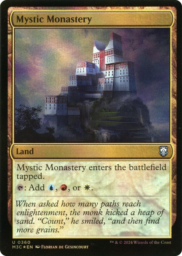 Mystic Monastery (Ripple Foil) 360 card from Commander: Modern Horizons 3
