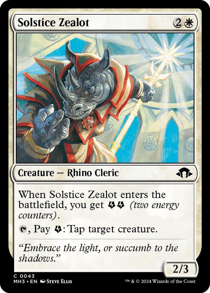 Solstice Zealot 43 card from Modern Horizons 3