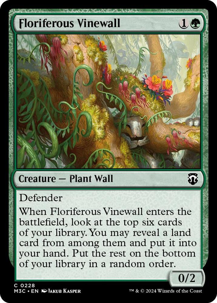 Floriferous Vinewall 228 card from Commander: Modern Horizons 3