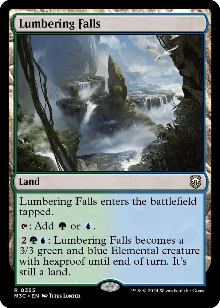 Lumbering Falls 355 card from Commander: Modern Horizons 3