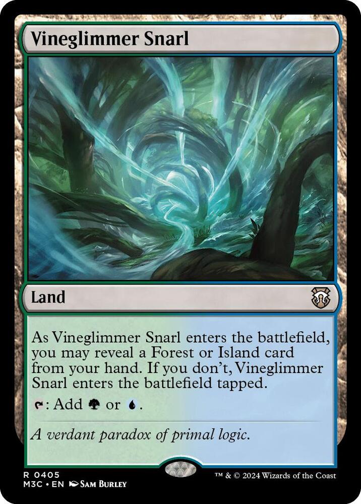 Vineglimmer Snarl 405 card from Commander: Modern Horizons 3
