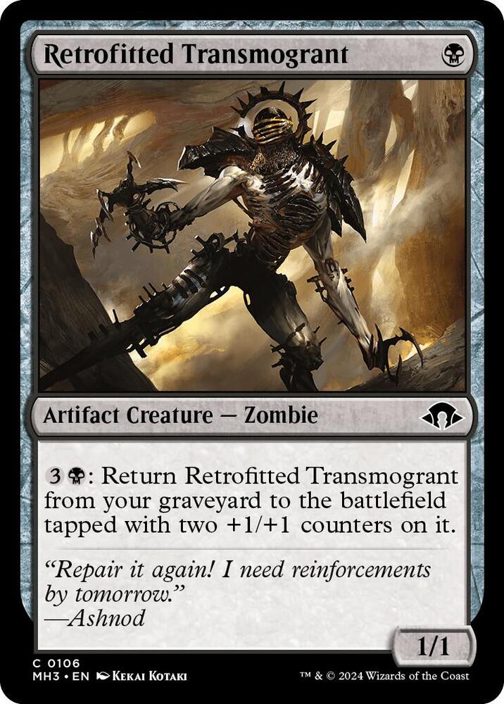 Retrofitted Transmogrant 106 card from Modern Horizons 3