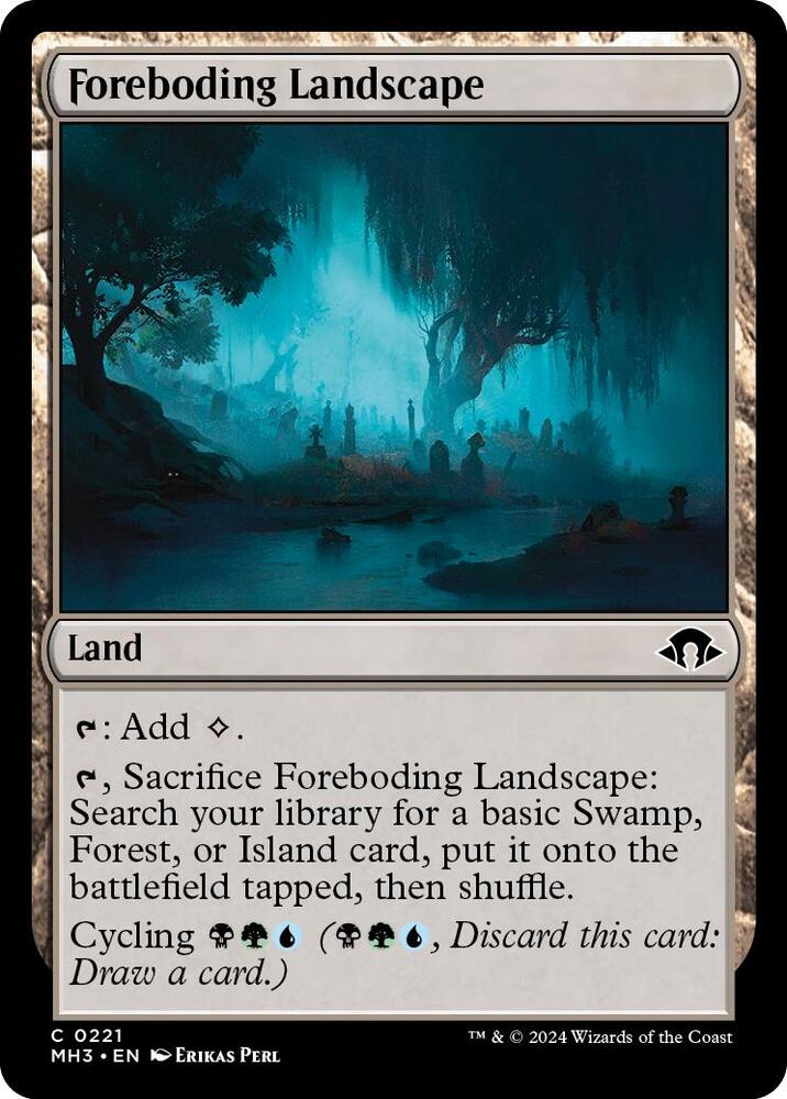 Foreboding Landscape 221 card from Modern Horizons 3