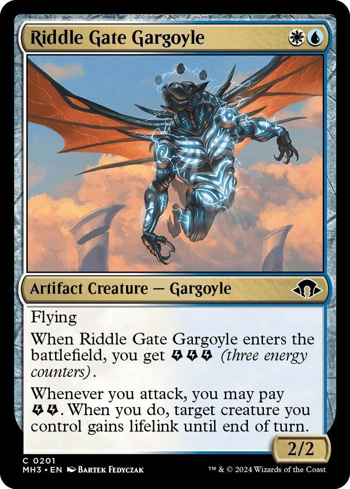 Riddle Gate Gargoyle 201 card from Modern Horizons 3