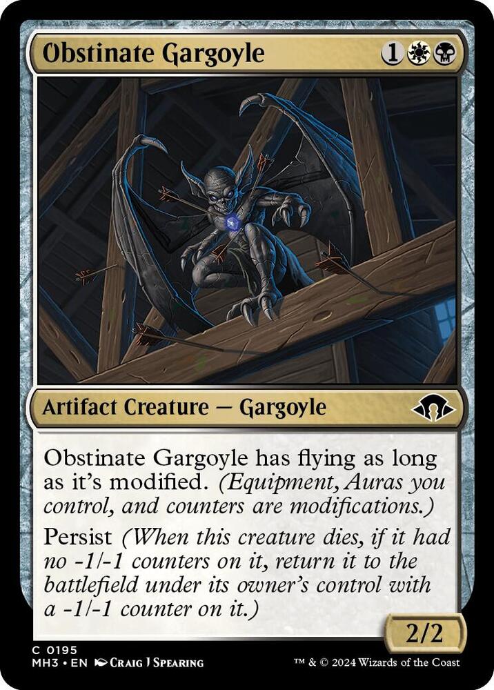 Obstinate Gargoyle 195 card from Modern Horizons 3