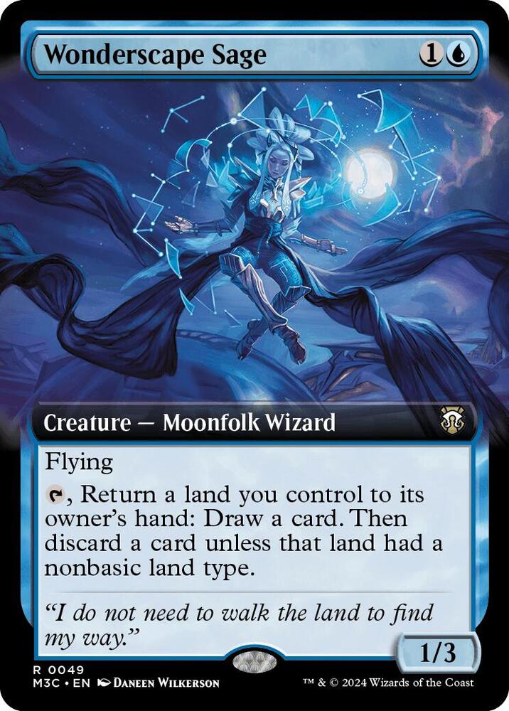 Wonderscape Sage (Extended Art) 49 card from Commander: Modern Horizons 3