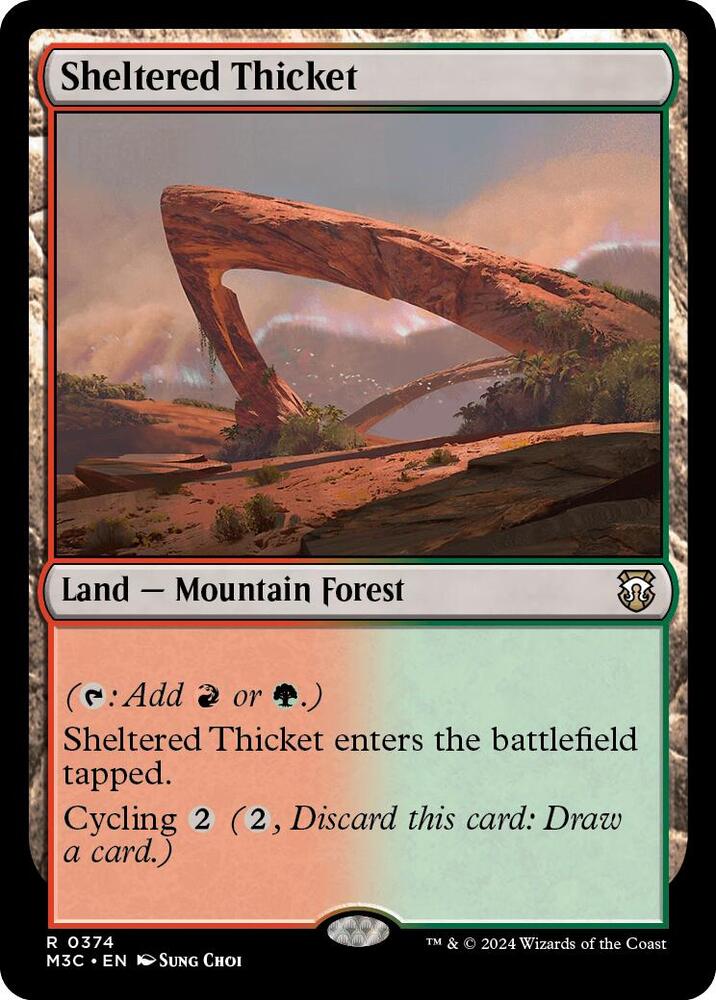 Sheltered Thicket 374 card from Commander: Modern Horizons 3
