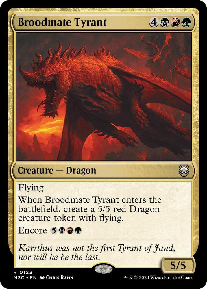 Broodmate Tyrant 123 card from Commander: Modern Horizons 3