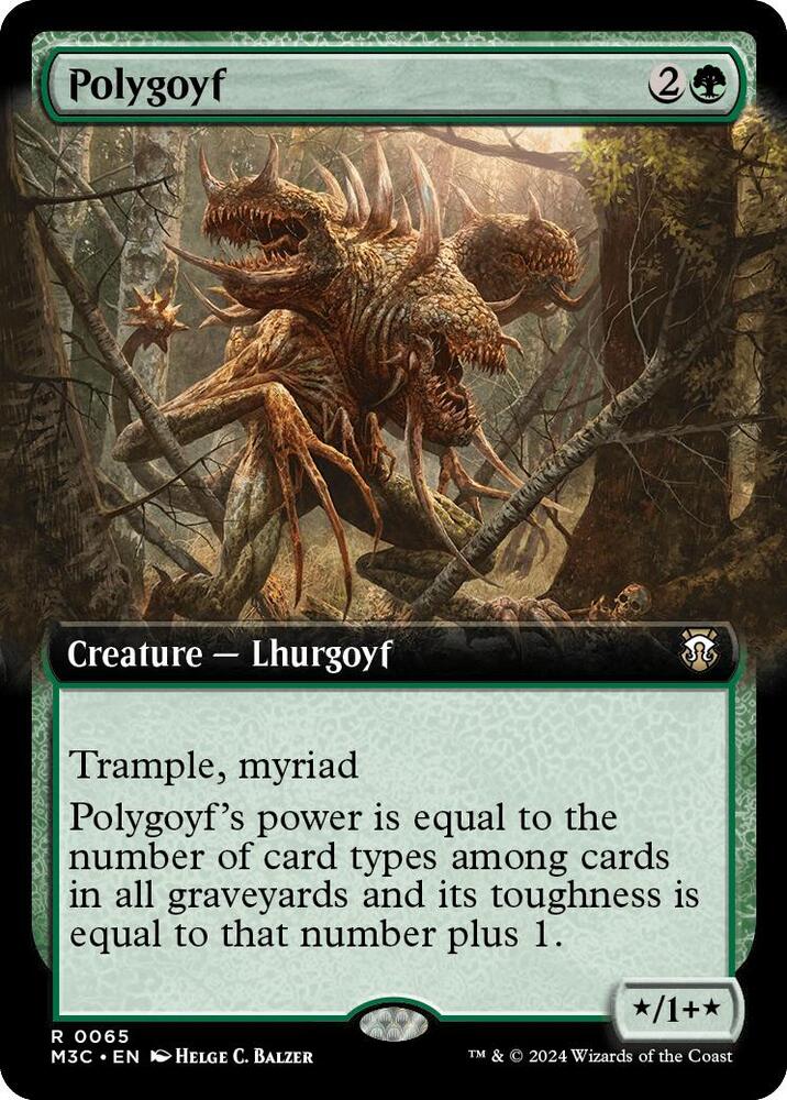 Polygoyf (Extended Art) (Ripple Foil) 65 card from Commander: Modern Horizons 3