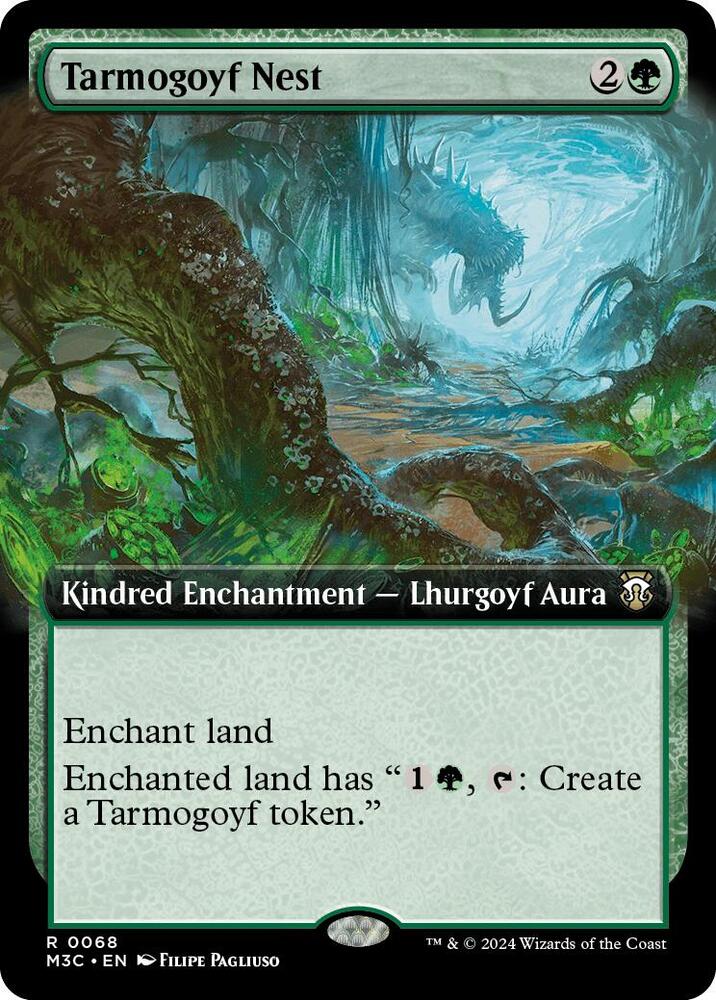 Tarmogoyf Nest (Extended Art) (Ripple Foil) 68 card from Commander: Modern Horizons 3