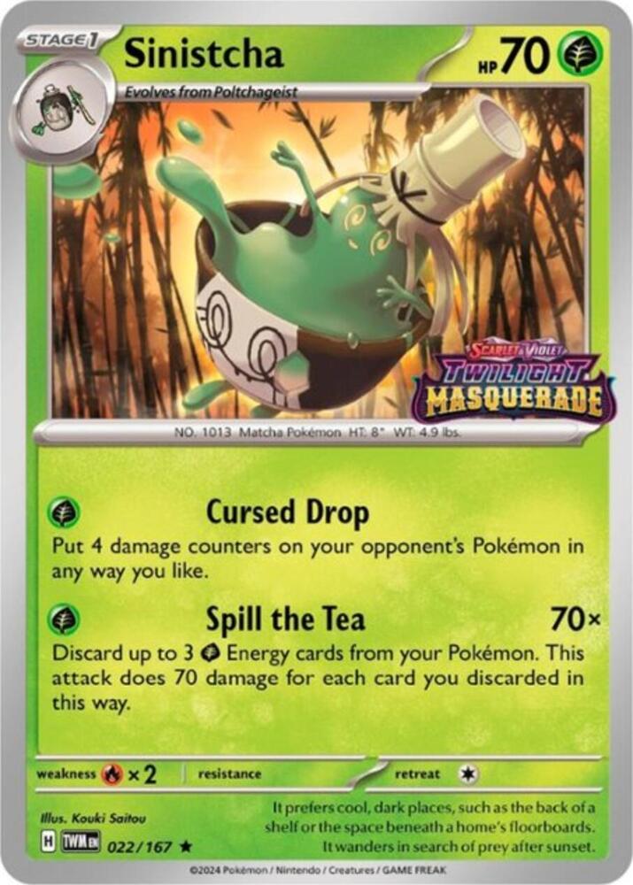 Sinistcha (Prerelease) 022/167 card from SV: Scarlet & Violet Promo Cards