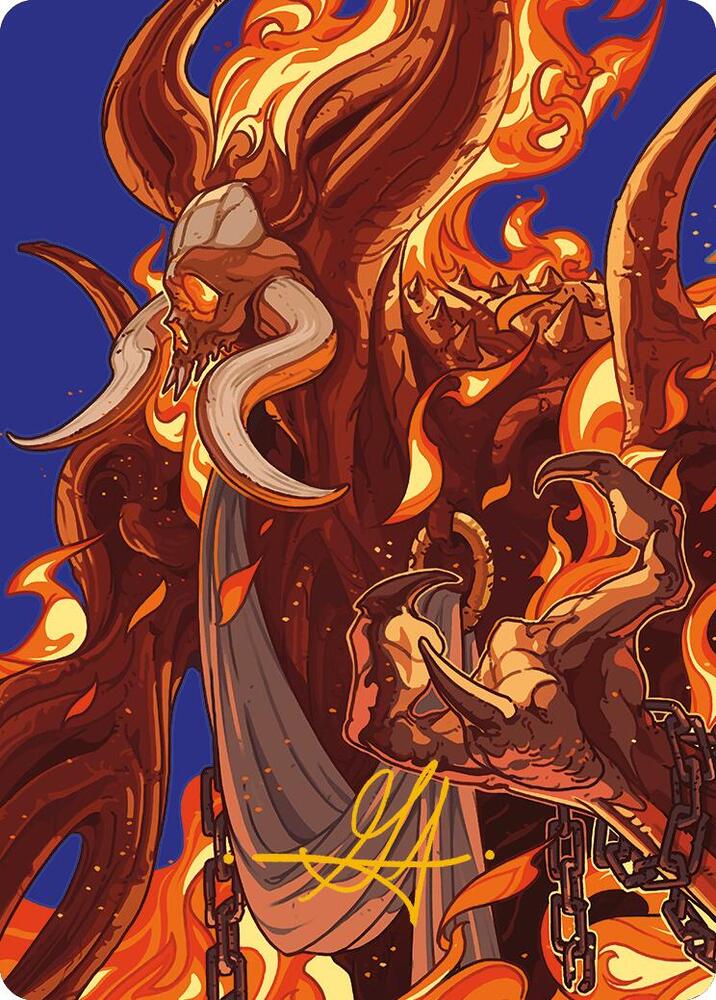 Phlage, Titan of Fire's Fury Art Card (Gold-Stamped Signature) 50 card from Art Series: Modern Horizons 3